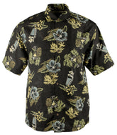 Tommy Bahama Men's Baja Martini Silk Short Sleeve Camp Shirts Black Medium